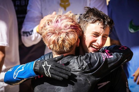MAYDENA, AUSTRALIA, FEBRUARY 24: Ronan Dunne of Ireland celebrates his win at Red Bull Hardline