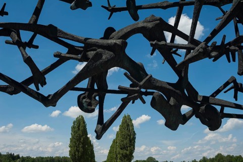 03.06.2017, Dachau, Bavaria, Germany, Europe, A sculpture by Nandor Glid at the Dachau