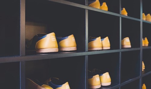 Bowling Shoes on a shelf in a bowling center in Amsterdam, The Netherlands