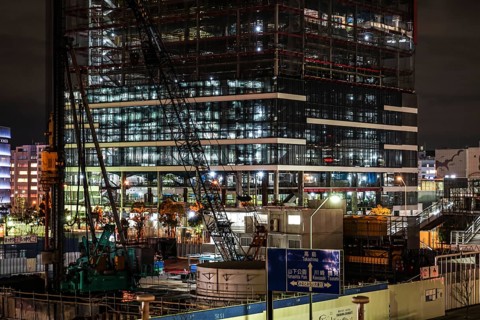 Building of the image of under construction. Shooting Location: Yokohama-city kanagawa prefecture