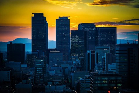 Nagoya TV Tower and sunset. Shooting Location: Aichi Prefecture, Nagoya City