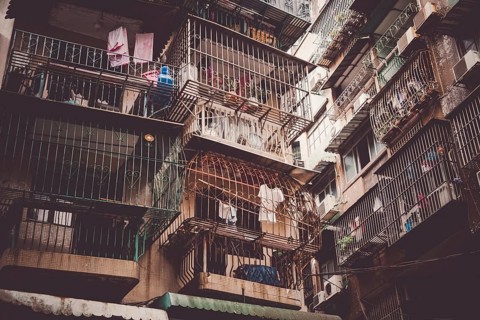 Macaos dense housing. Shooting Location: Macao Special Administration