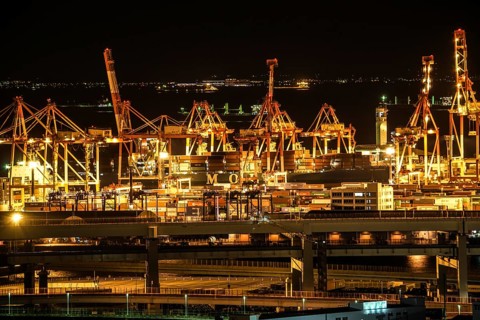 Yokohama Port of night view. Shooting Location: Yokohama-city kanagawa prefecture