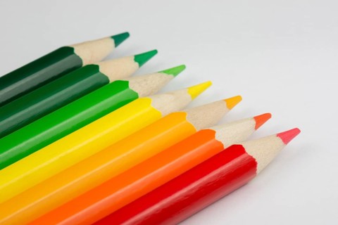Conceptual crayons represented as successor energy label colors