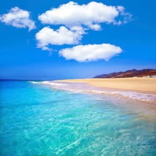 Morro Jable Matorral beach Jandia in Pajara of Fuerteventura at Canary Islands