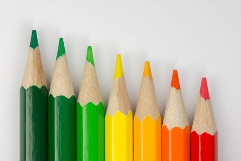 Conceptual crayons represented as successor energy label colors