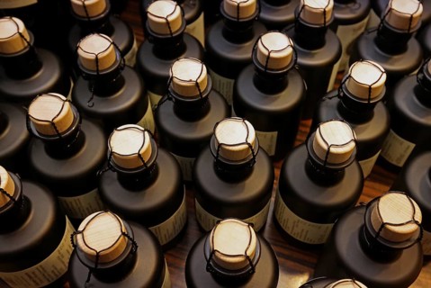 Small bottles, sealed with corks and wire