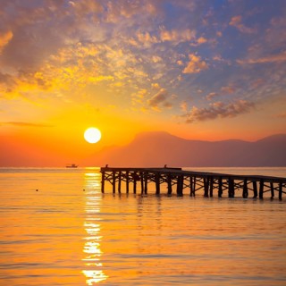 Majorca Muro beach sunrise in Alcudia Bay Mallorca at Balearic Islands of Spain