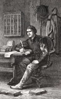 Martin Luther, translating the holy bible at the Wartburg castle, Germany, 1521-22