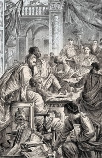 The First Council of Nicaea, by the Roman Emperor Constantine I in 325 AD