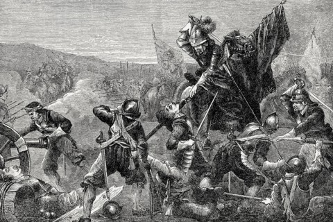 Battle of Naseby on 14 June 1645, English Civil War, From British Battles on Land and Sea, by James