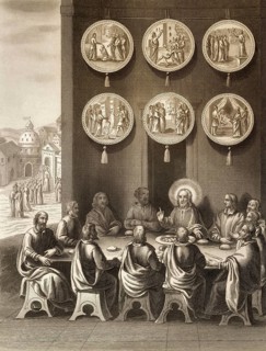 Before the ascension of Jesus, Resurrection of Jesus, New Testament, steel engraving 1853,
