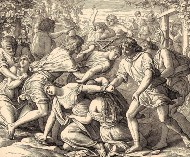 Benjaminites Seize Wives from Shiloh, Old Testament, by Julius Schnorr von Carolsfeld