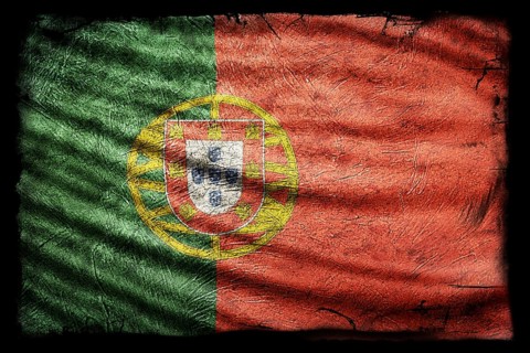Portugal Flag, Grunge Texture Background
