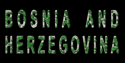 Bosnia and Herzegovina Reforestation and Climate Message, Sustainable Green Typography, Green
