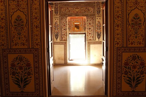 Interior of ritual crafts gallery in Junagarh fort, Bikaner, Rajasthan, India