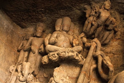 UNESCO-World Heritage Site, Richly stone carved panel, Bramha riding on swans, Lord Ganesh and