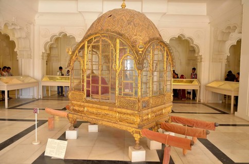 Palanquin in Mehrangarh Fort Jodhpur Rajasthan India Asia