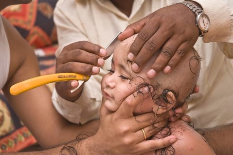 Tonsure baby boy receives hindu rite MR#714H