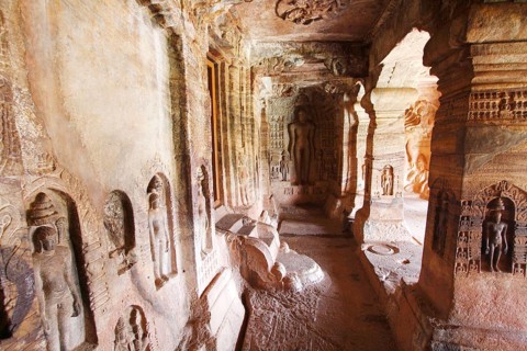 Cave no 4 is Jaina, Badami, Karnataka, India