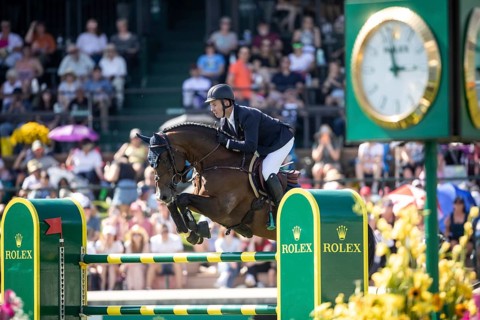 Cian O'Conner of Ireland and riding Fermoy compete in the first round of the 1.60m CPKC