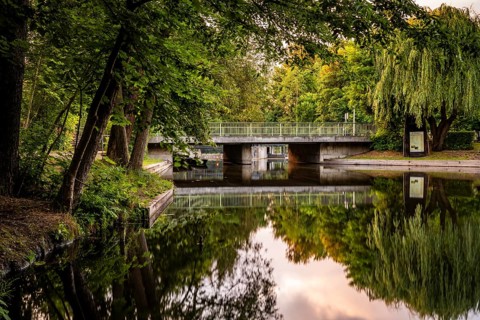 Lock and weir system on the moated castle Spree 1