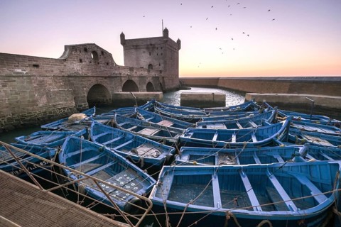 Castelo Real at fishing port, old portuguese fortress, Essaouira, morocco