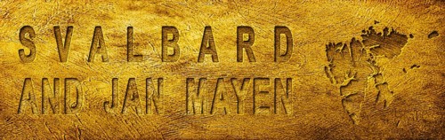 Svalbard and Jan Mayen Map and Text on Grunge Gold Texture