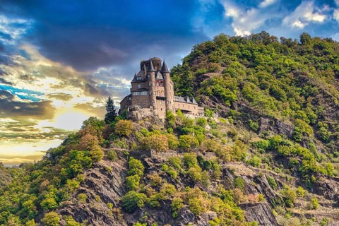 Katz Castle above St. Goarshausen in the Upper Middle Rhine Valley World Heritage Cultural