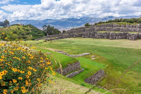 Sacsayhuaman fortress, Inca ruins in Cusco or cuzco town, Peru, South America