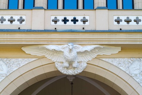 The Palace of Culture in Iasi, Romania. The Palace of Culture, the symbol of the city of Iasi on a