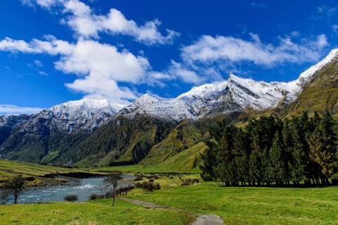 Mount Aspiring National Park in South Island, New Zealand