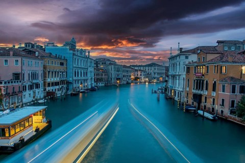 View on Canal Grande from Ponte dell' Accademia in the Early Morning, Venice, Italy