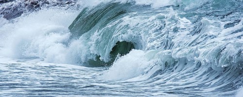 Surf waves on the beach of Porto, Corsica