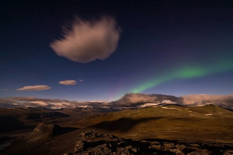 Northern Lights (Aurora borealis), Rapadalen, Sarek National Park, Laponia World Heritage Site,