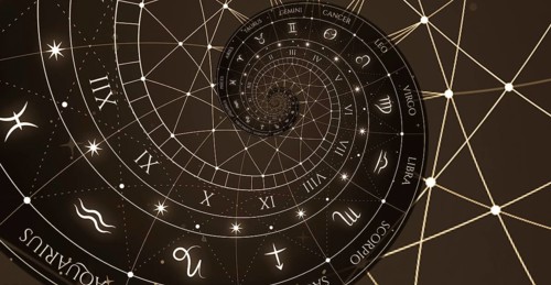 Astrology and alchemy sign background illustration, black