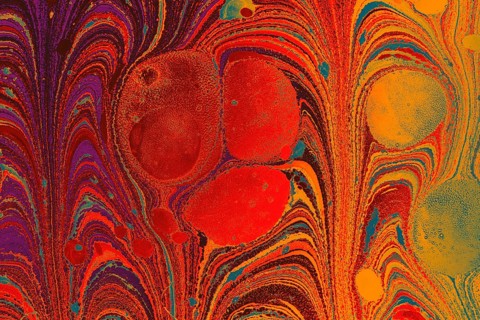 Abstract marbling floral pattern for fabric, tile design. background texture