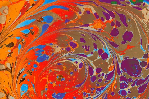 Abstract marbling floral pattern for fabric, tile design. background texture