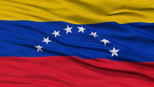 Closeup Venezuela Flag, Waving in the Wind, High Resolution