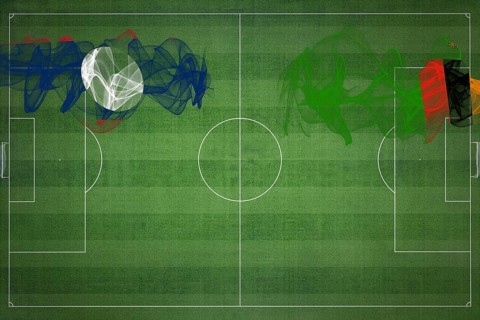 Laos vs Zambia Soccer Match, national colors, national flags, soccer field, football game,