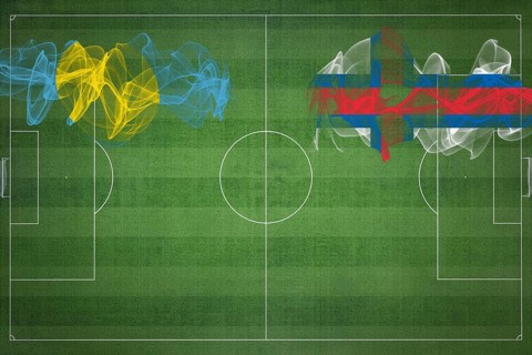 Palau vs Faroe Islands Soccer Match, national colors, national flags, soccer field, football game,
