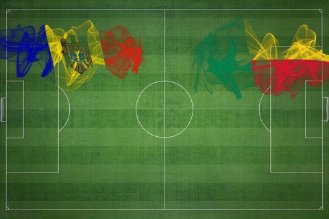 Moldova vs Benin Soccer Match, national colors, national flags, soccer field, football game,