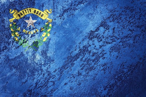 Grunge Nevada state flag. Nevada flag background grunge texture