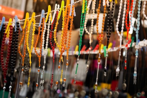 Set of Rosary praying beads for practicing mindfulness meditation praying beads