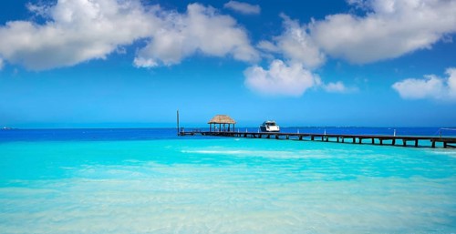 Cancun Playa Langostas beach in Hotel Zone of Mexico