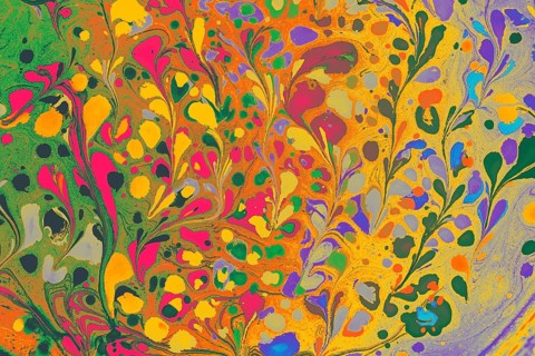 Abstract marbling floral pattern for fabric, tile design. background texture
