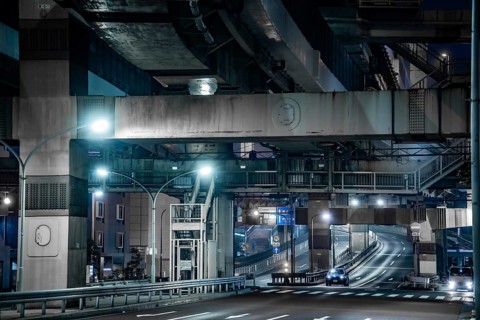 Hakozaki Junction of night view. Shooting Location: Tokyo metropolitan area