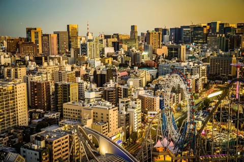Sunset from the Bunkyo Civic Center (Tokyo area). Shooting Location: Tokyo metropolitan area