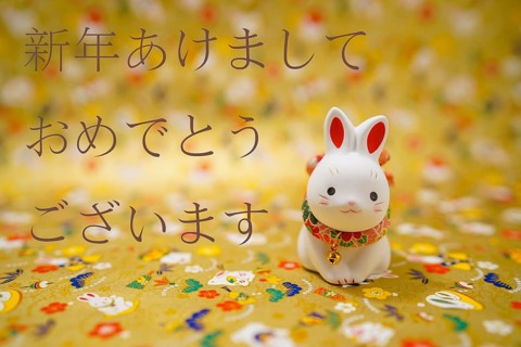 Rabbit year New Year material (New Years card). Shooting Location: Yokohama-city kanagawa