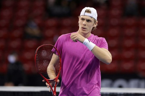 Sofia, Bulgaria - 10 November, 2020: Canada's Denis Shapovalov reacts during his ATP 250 Sofia Open